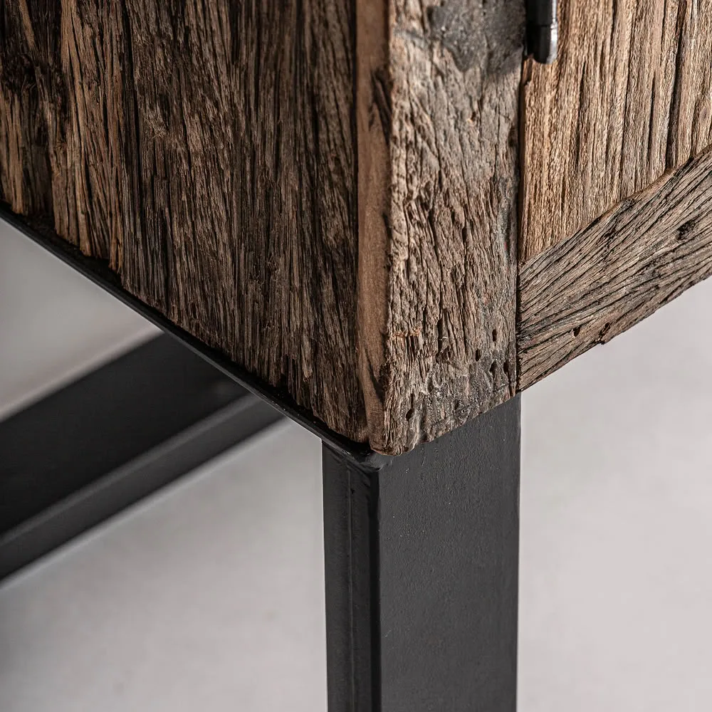 Armario Carrik 188 cm de madera recuperada y metal - Imagen 7