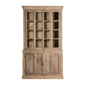Vitrina Huntly de estilo colonial en madera de teca