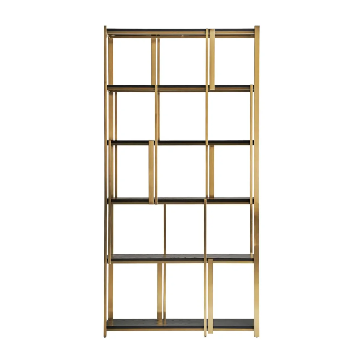 Estantería de acero dorado y roble negro Leira - Imagen 2