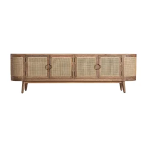 Mueble TV de madera y mimbre Beckley 200cm