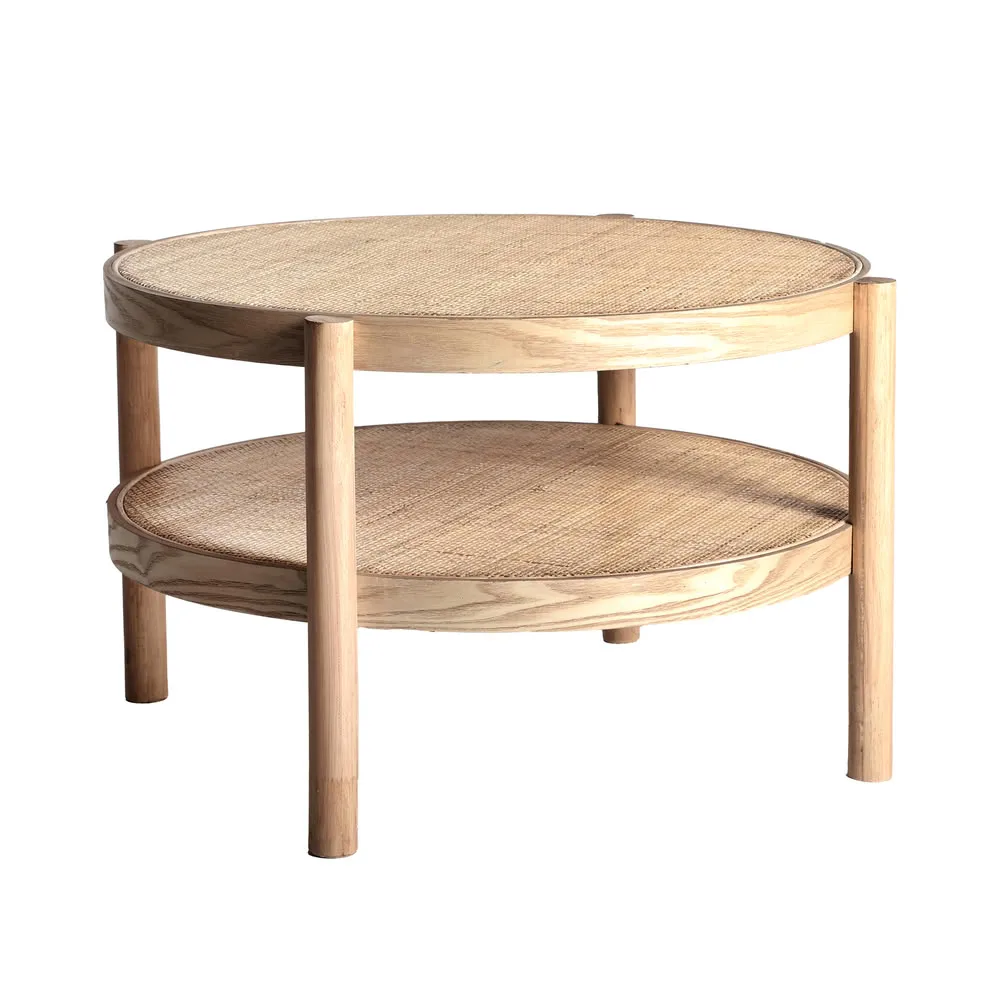 Mesa de centro Ikla de madera de fresno y ratán - Imagen 2