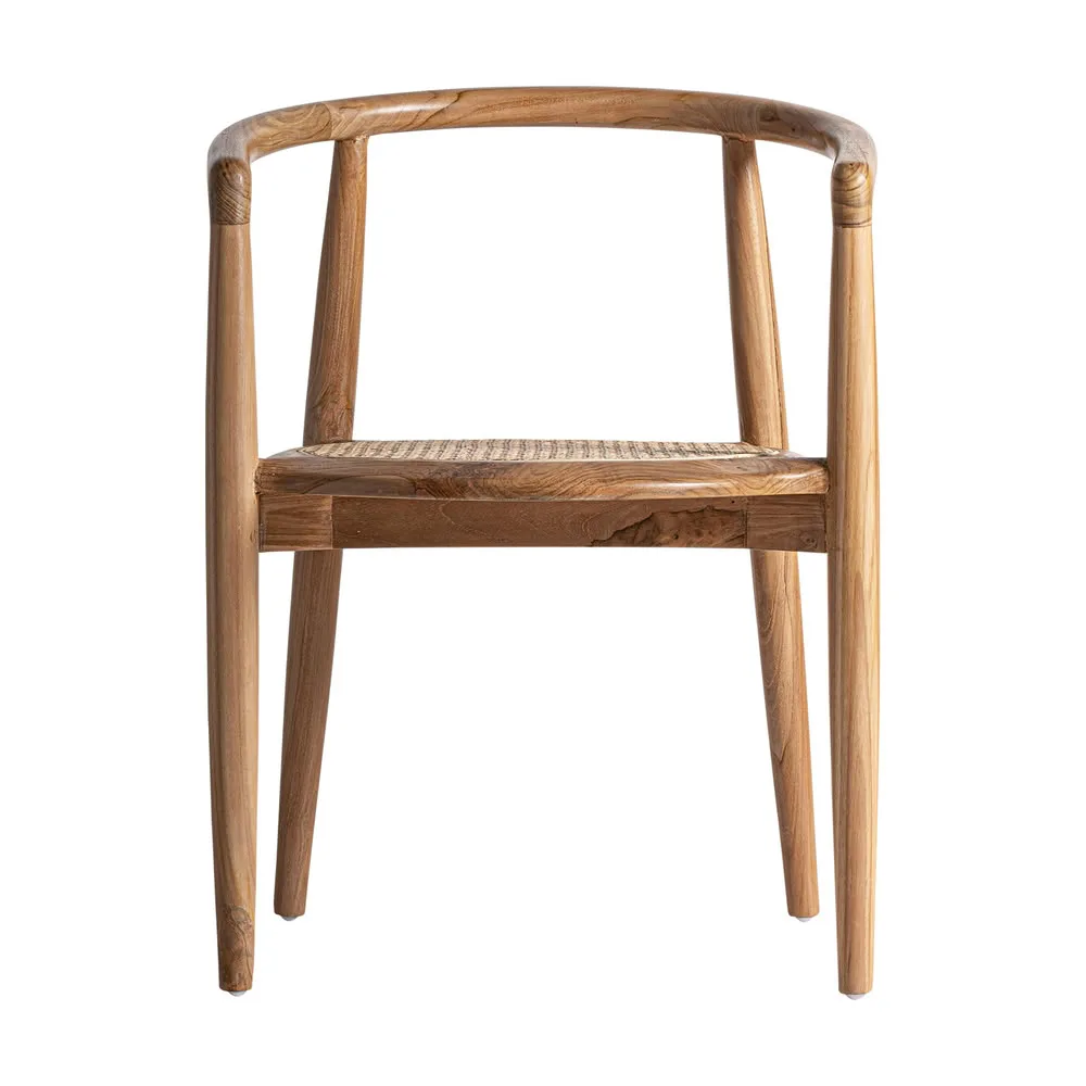 Silla de madera de teca y ratán Tostily - Imagen 4
