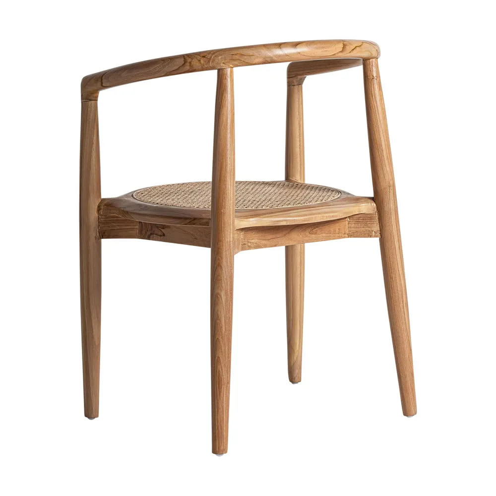 Silla de madera de teca y ratán Tostily - Imagen 6