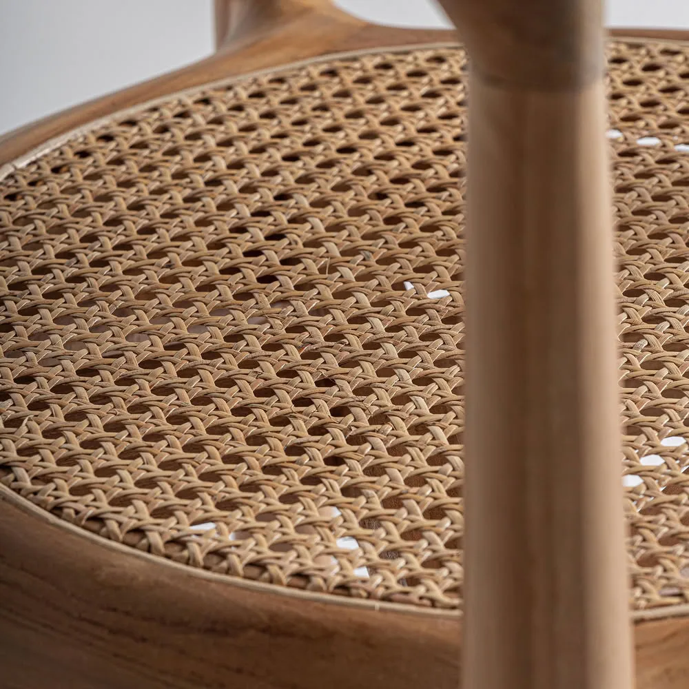 Silla de madera de teca y ratán Tostily - Imagen 7