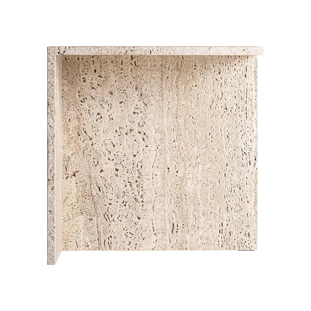 Mesa auxiliar de travertino 50×50 cm Theuville - Imagen 3