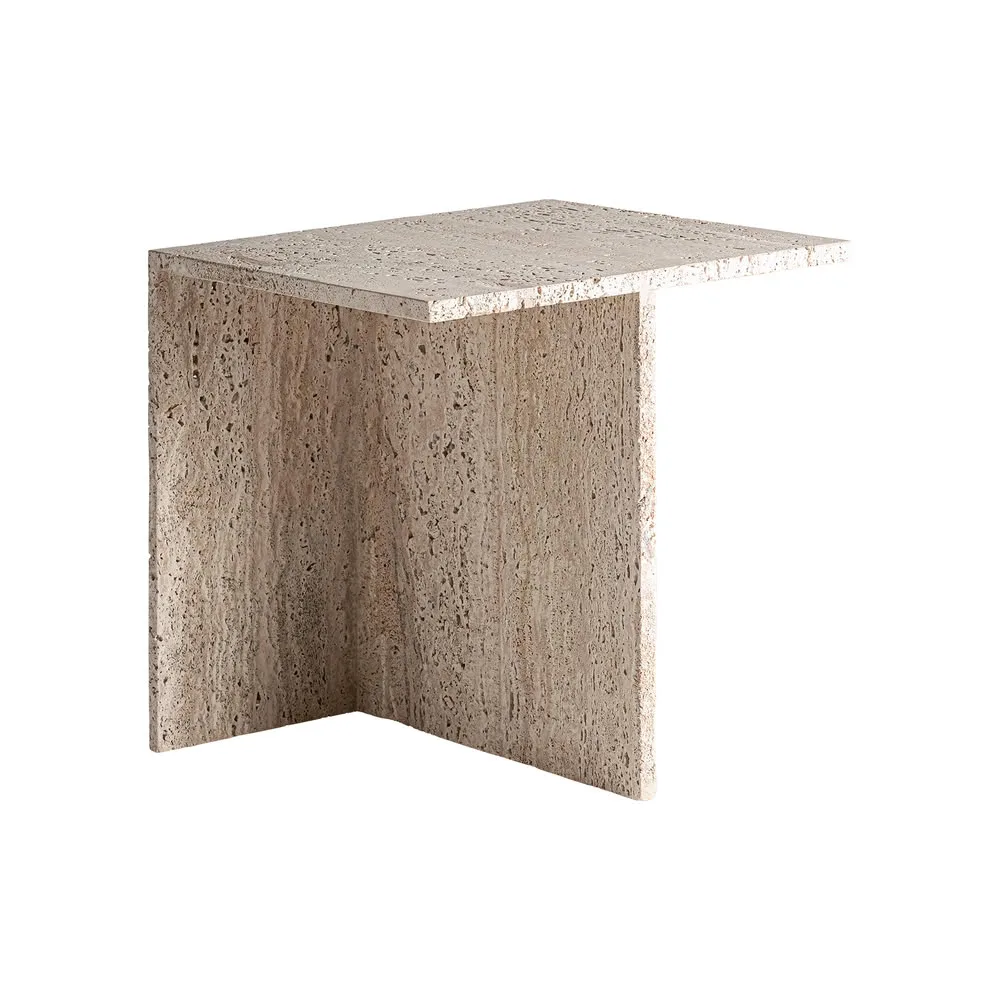 Mesa auxiliar de travertino 50×50 cm Theuville - Imagen 4