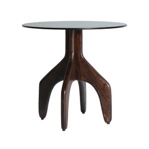 Mesa auxiliar Bickerton de madera y cristal