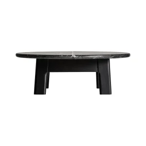 Mesa de centro de mármol negro y madera 100cm Nara