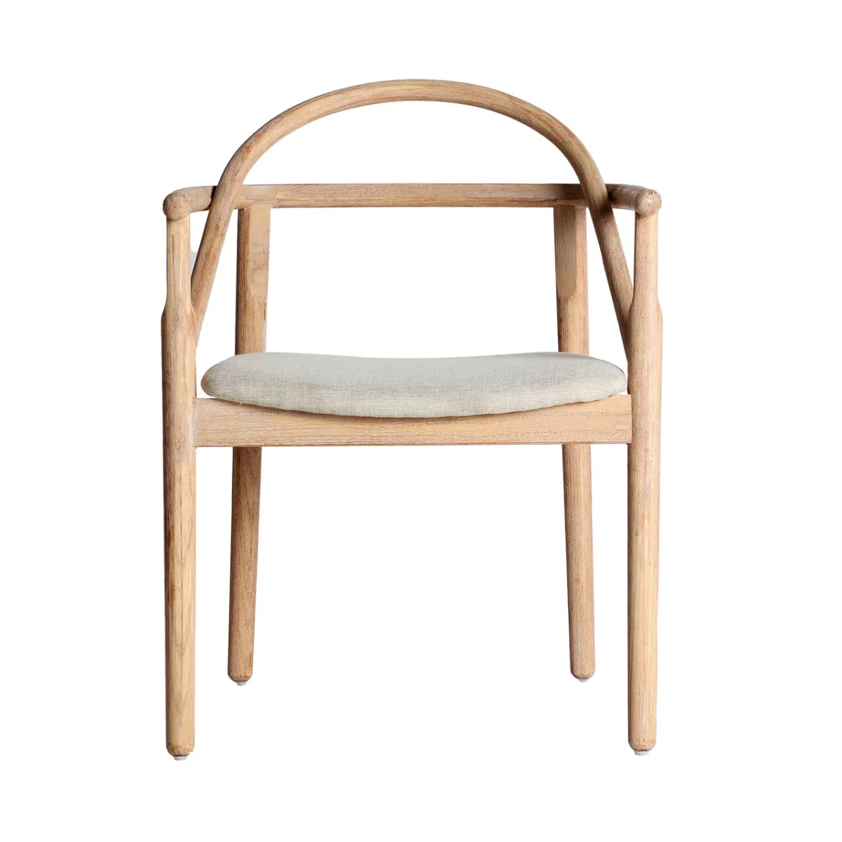 Silla de madera de olmo y lino Yviers - Imagen 4