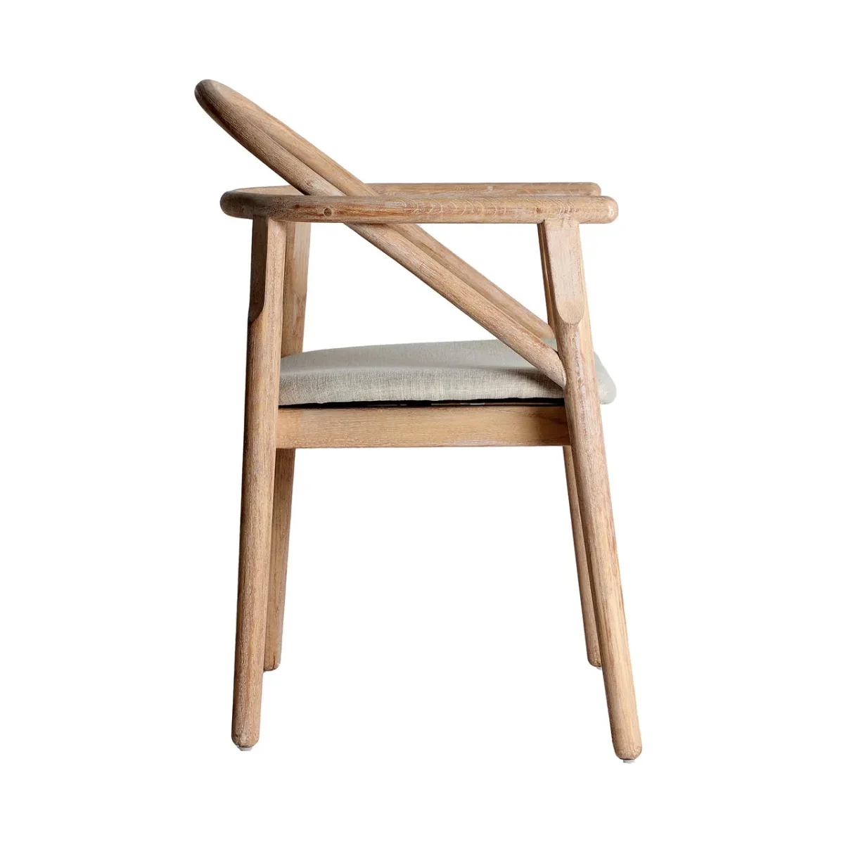 Silla de madera de olmo y lino Yviers - Imagen 5