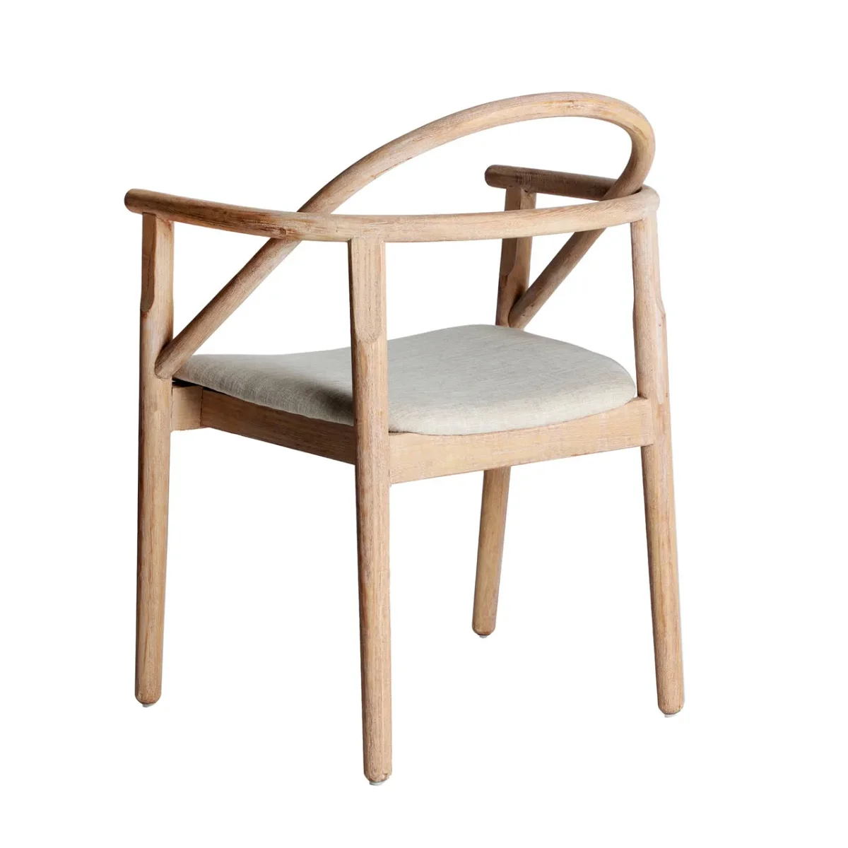 Silla de madera de olmo y lino Yviers - Imagen 6