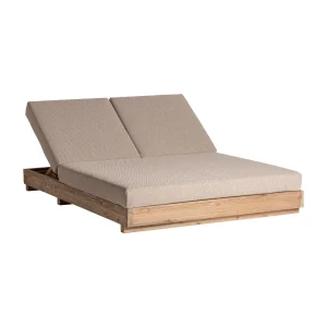 Tumbona doble de exterior de teca Pure
