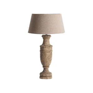 Lámpara de mesa de madera de mango y algodón