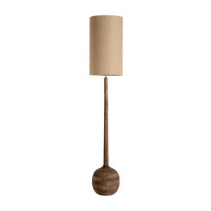 Lámpara de pie Glogow de madera de mango