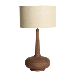 Lámpara de sobremesa Glogow de madera de mango
