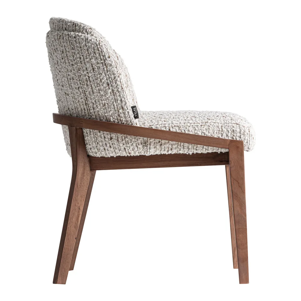 Silla tapizada en beige jaspeado Erbach - Imagen 5