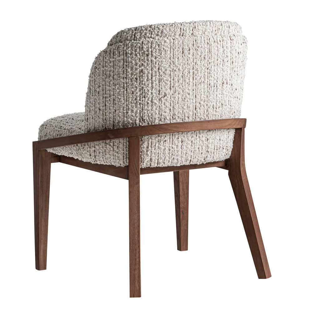 Silla tapizada en beige jaspeado Erbach - Imagen 6