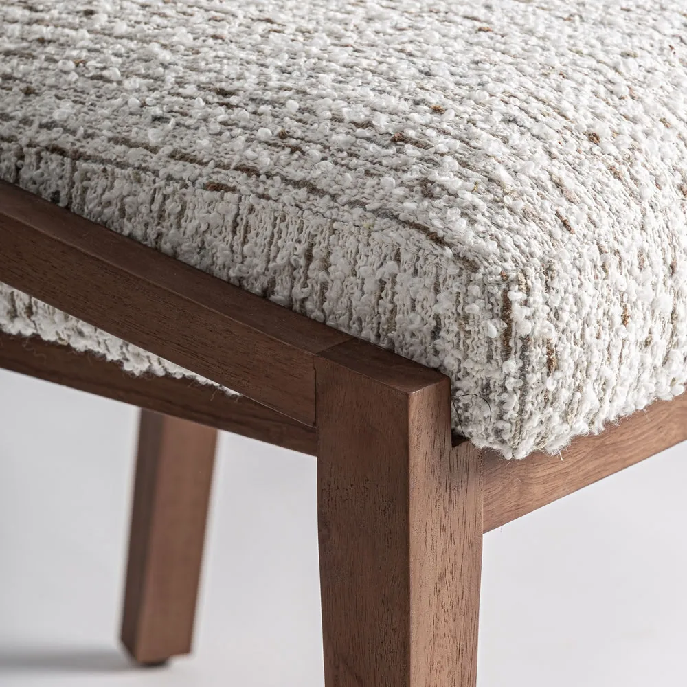 Silla tapizada en beige jaspeado Erbach - Imagen 7