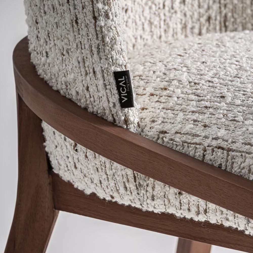 Silla tapizada en beige jaspeado Erbach - Imagen 3