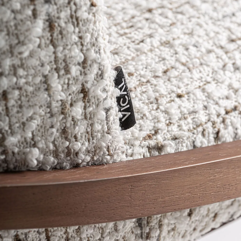 Silla tapizada en beige jaspeado Erbach - Imagen 9