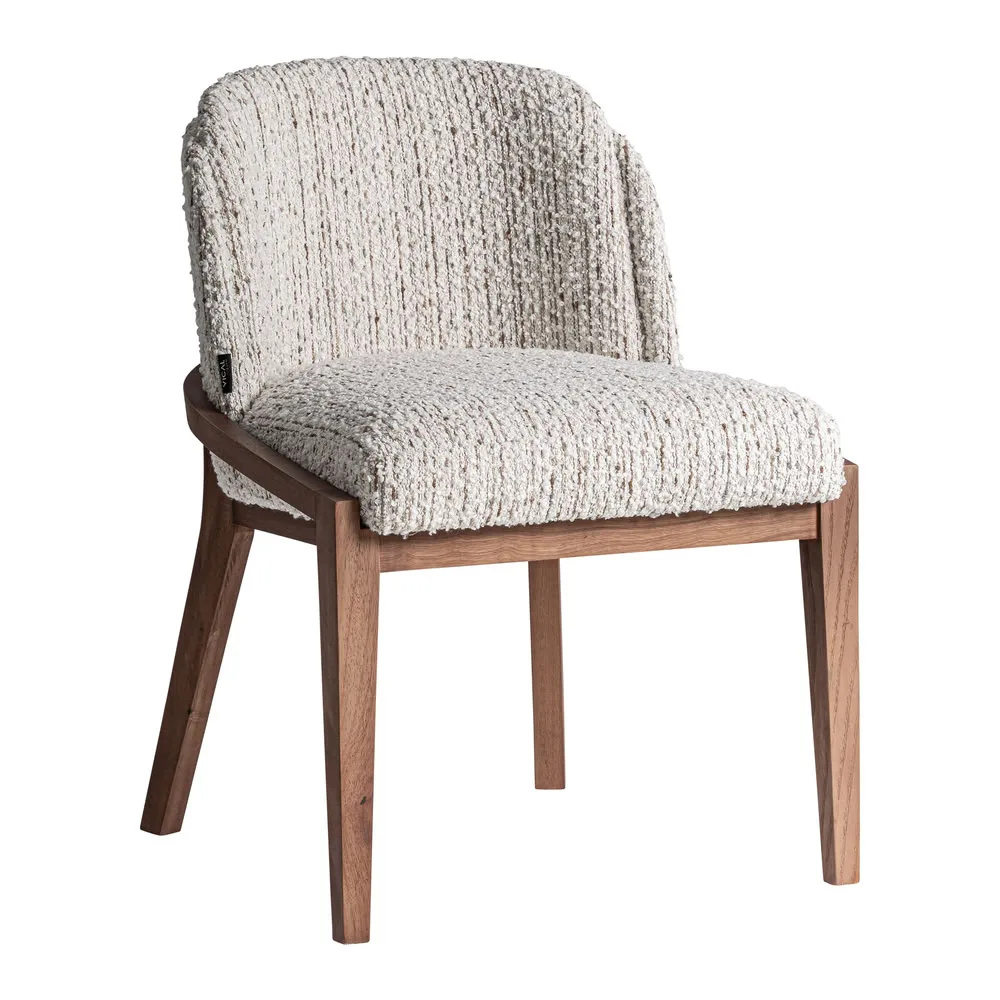 Silla tapizada en beige jaspeado Erbach