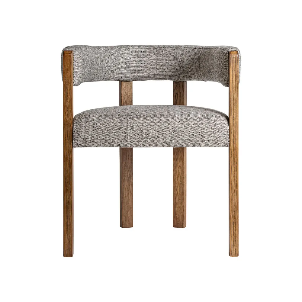 Silla de madera de fresno y tapizado gris Wizerne - Imagen 4