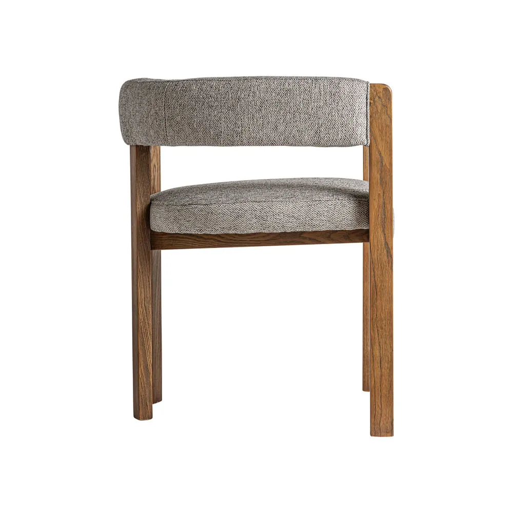 Silla de madera de fresno y tapizado gris Wizerne - Imagen 5