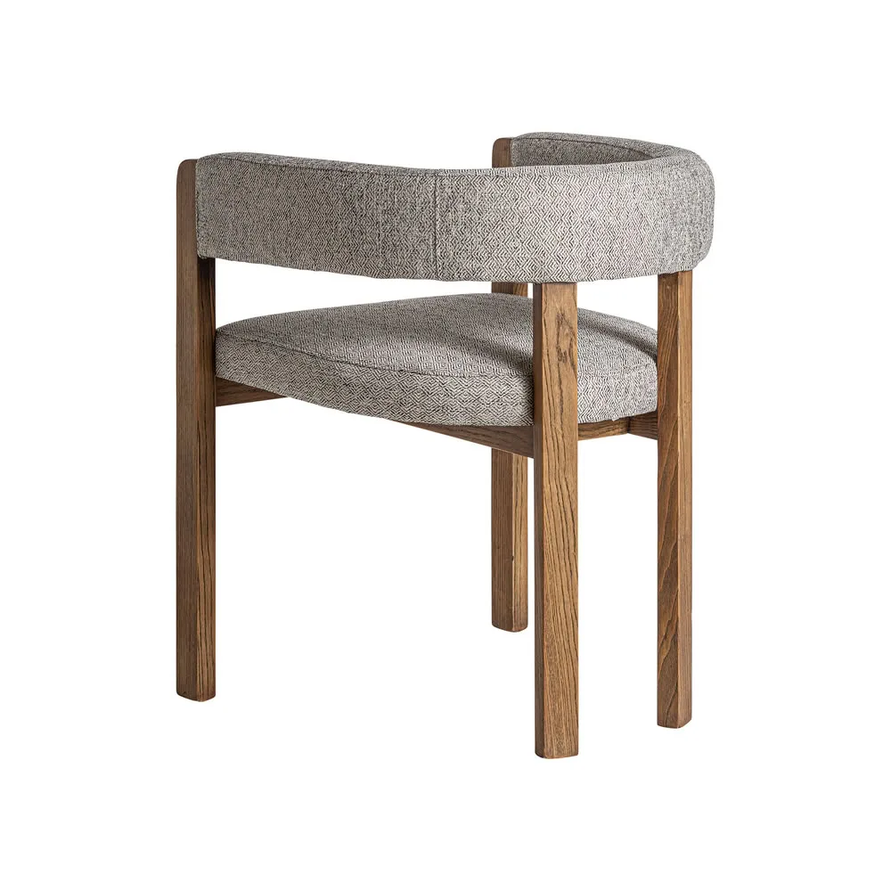 Silla de madera de fresno y tapizado gris Wizerne - Imagen 6