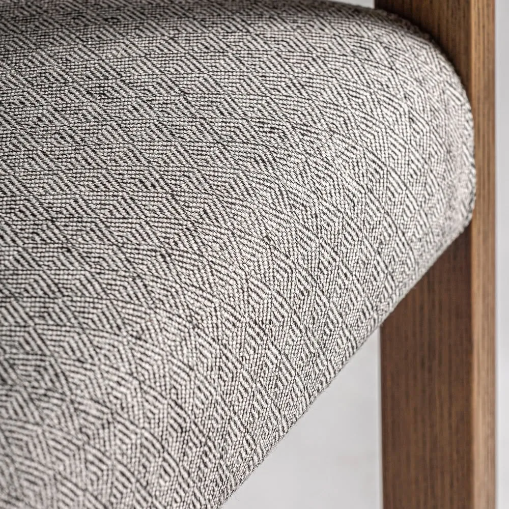 Silla de madera de fresno y tapizado gris Wizerne - Imagen 7