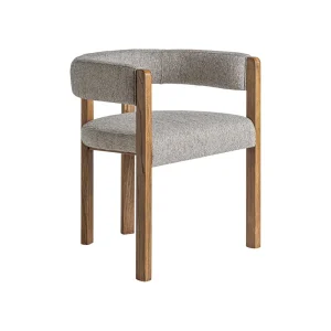 Silla de madera de fresno y tapizado gris Wizerne