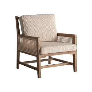 Sillón de madera y ratán Romarand