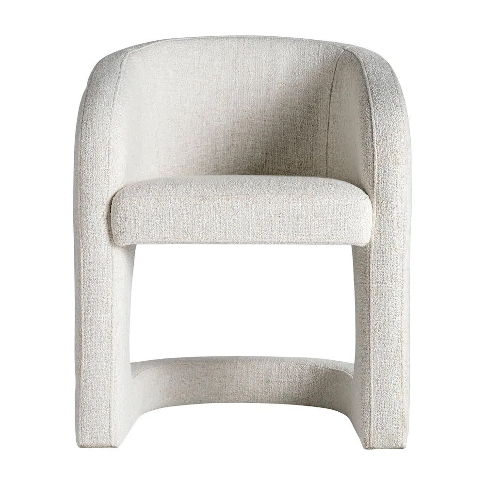 Sillón tapizado blanco roto con estructura de hierro Bilais - Imagen 4