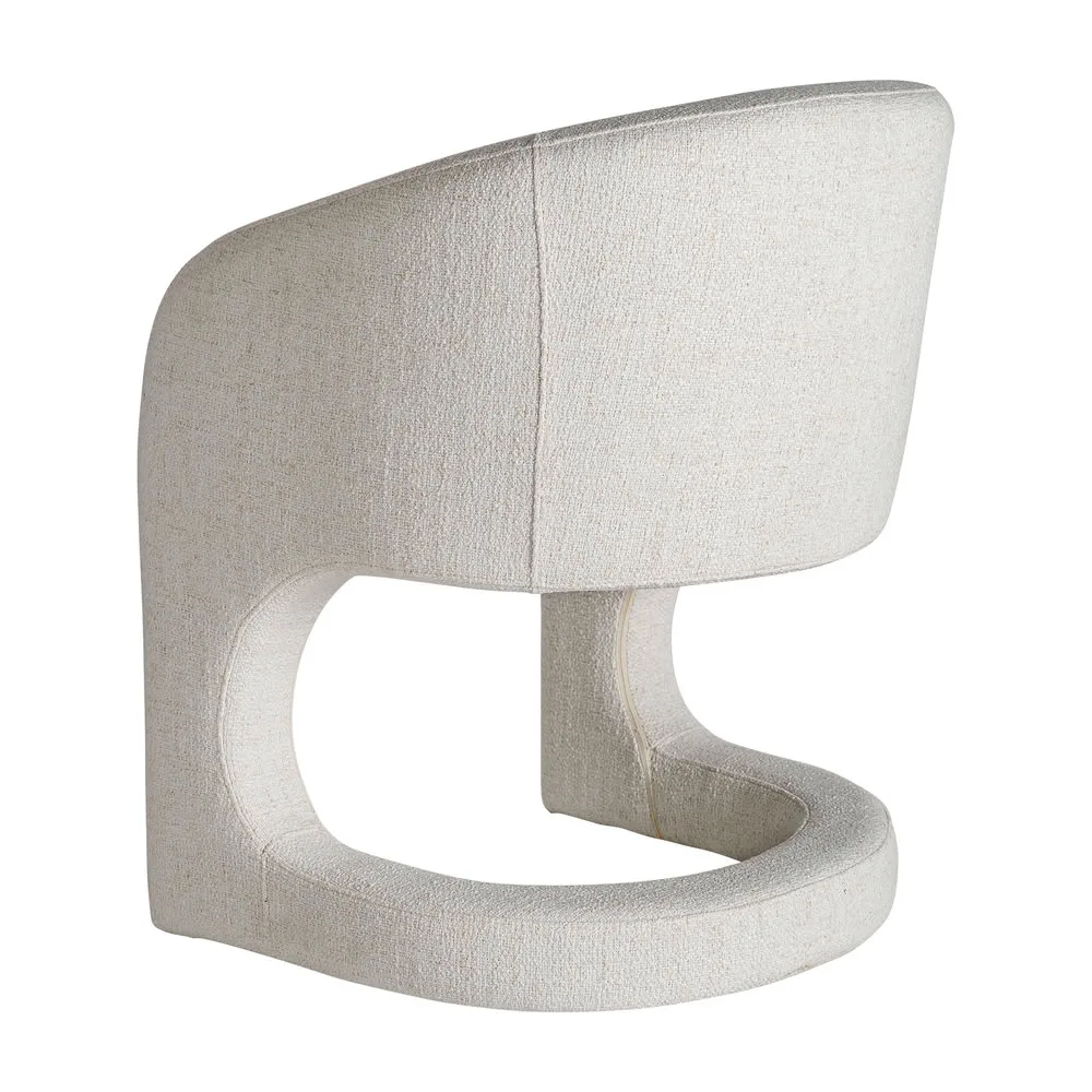 Sillón tapizado blanco roto con estructura de hierro Bilais - Imagen 6