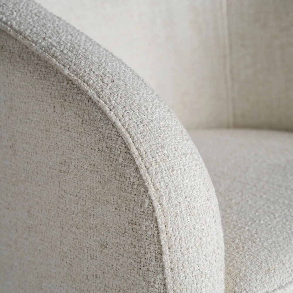 Sillón tapizado blanco roto con estructura de hierro Bilais - Imagen 3
