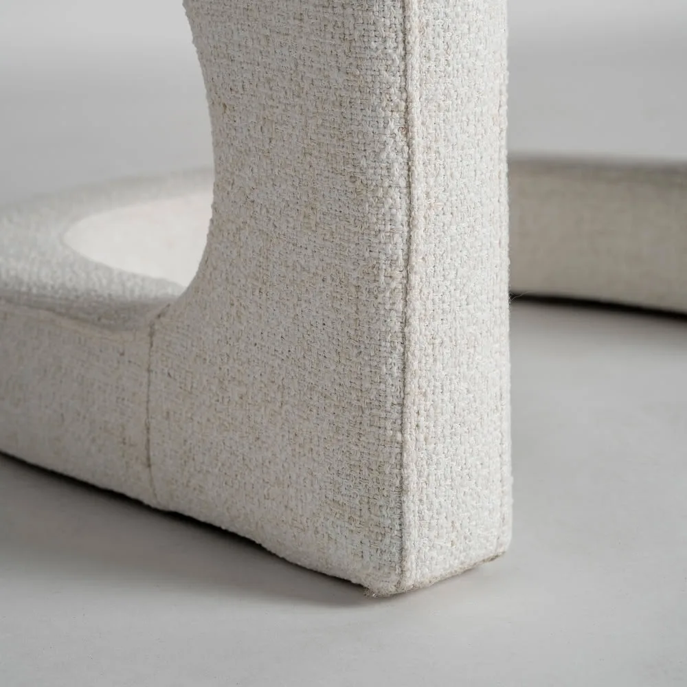 Sillón tapizado blanco roto con estructura de hierro Bilais - Imagen 9
