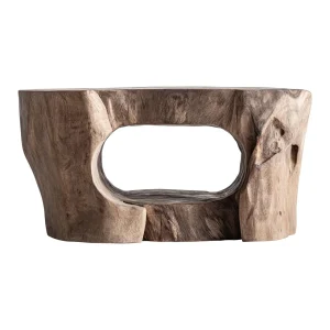 Mesa de centro étnica de madera suar Khaled