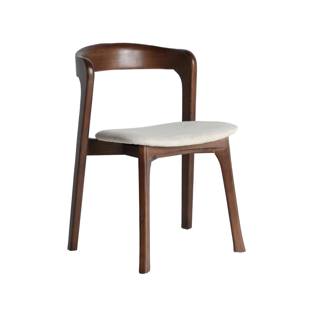 Silla Artix de madera de olmo y lino