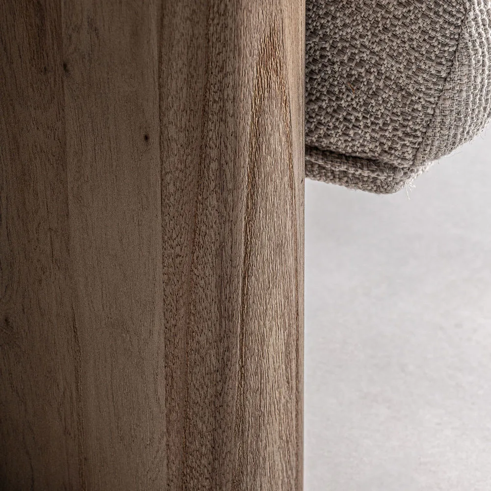 Sofá tapizado beige 235cm de madera de olmo Jacquard - Imagen 8
