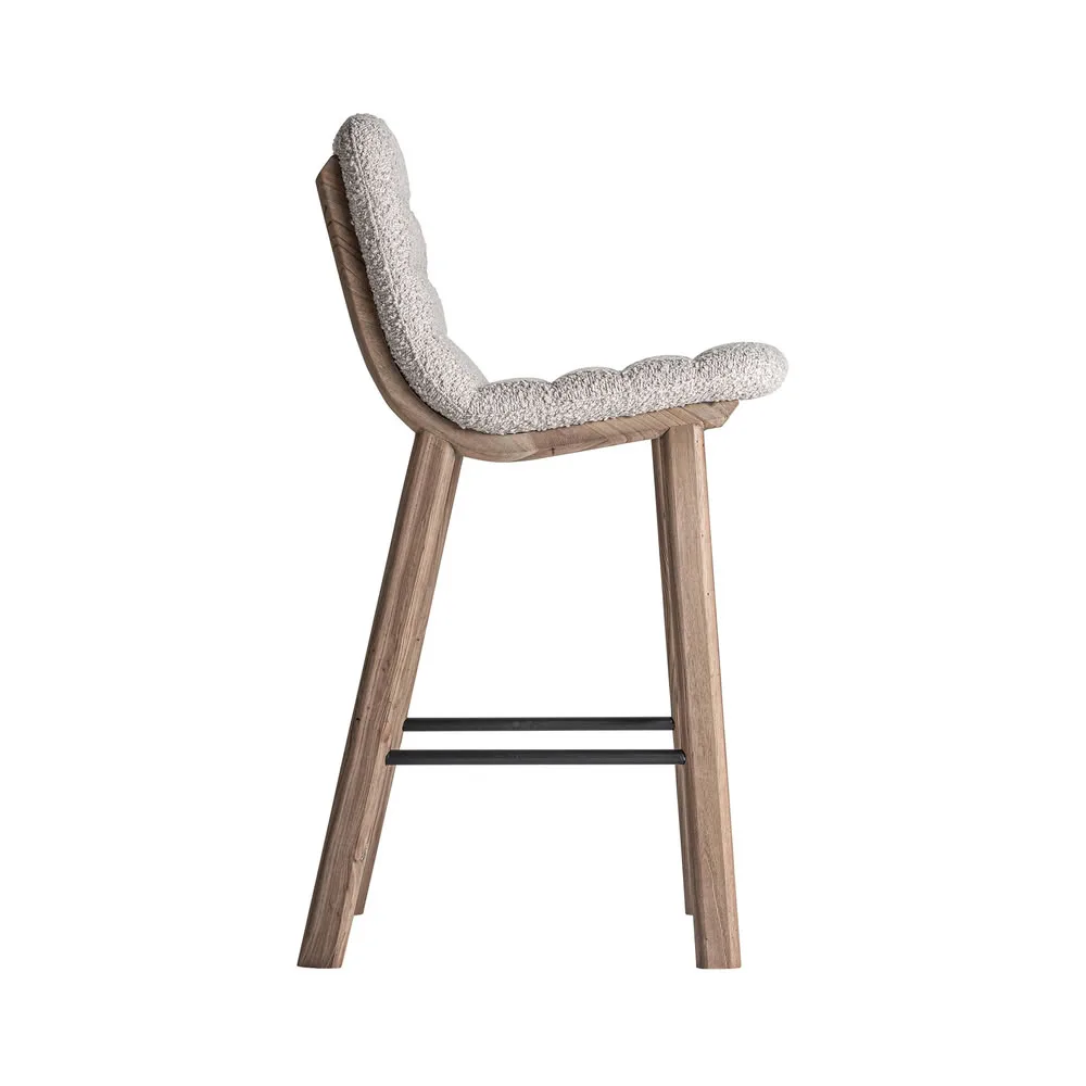 Taburete Jacquard en madera de olmo - Imagen 4
