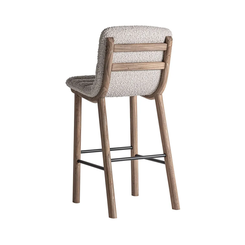 Taburete Jacquard en madera de olmo - Imagen 5