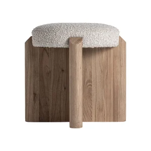 Taburete Jacquard de madera de olmo