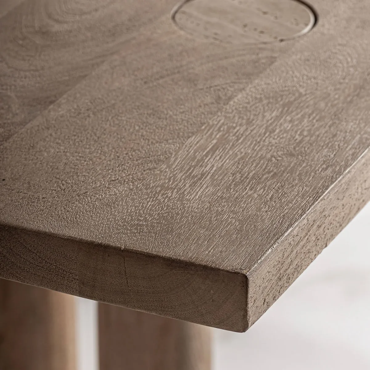 Mesa de comedor de madera y travertino Jacquard 250 cm - Imagen 3