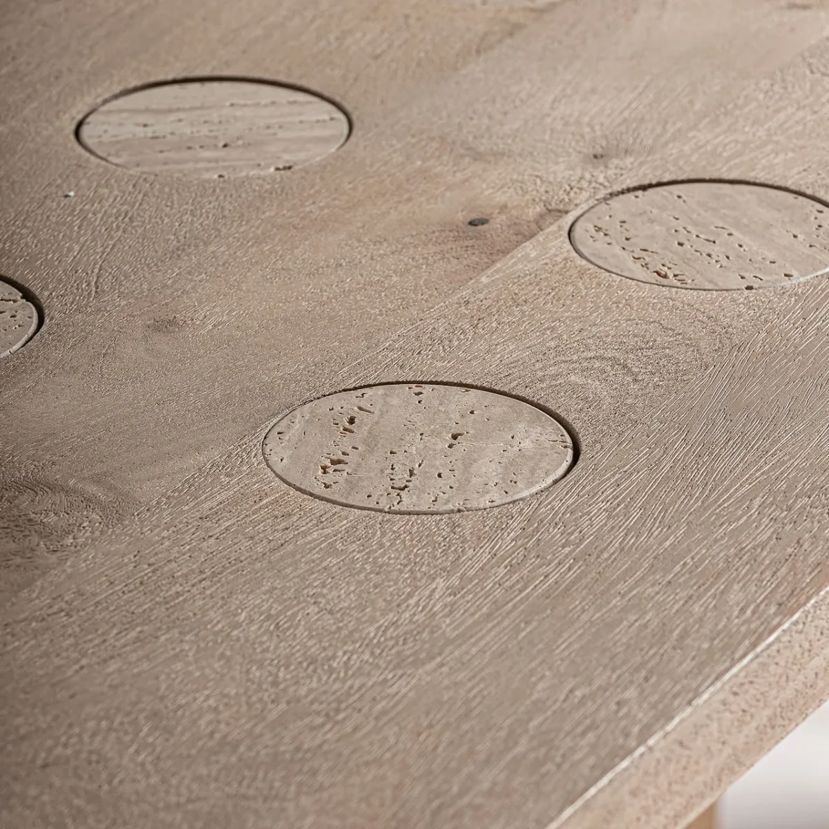Mesa de comedor de madera y travertino Jacquard 250 cm - Imagen 5
