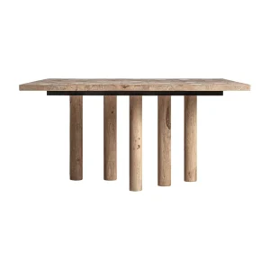 Mesa de comedor de madera y travertino Jacquard