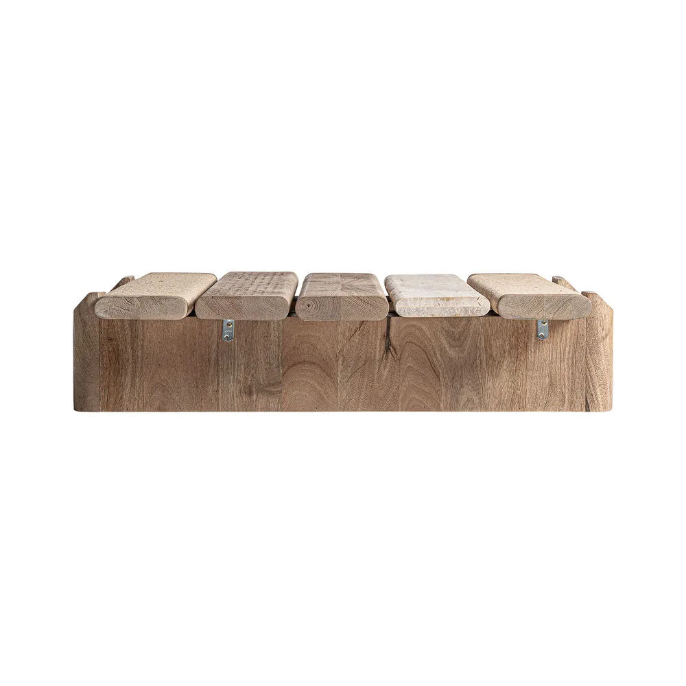 Mesa de centro 90 x80 cm de madera y mármol Jacquard - Imagen 4