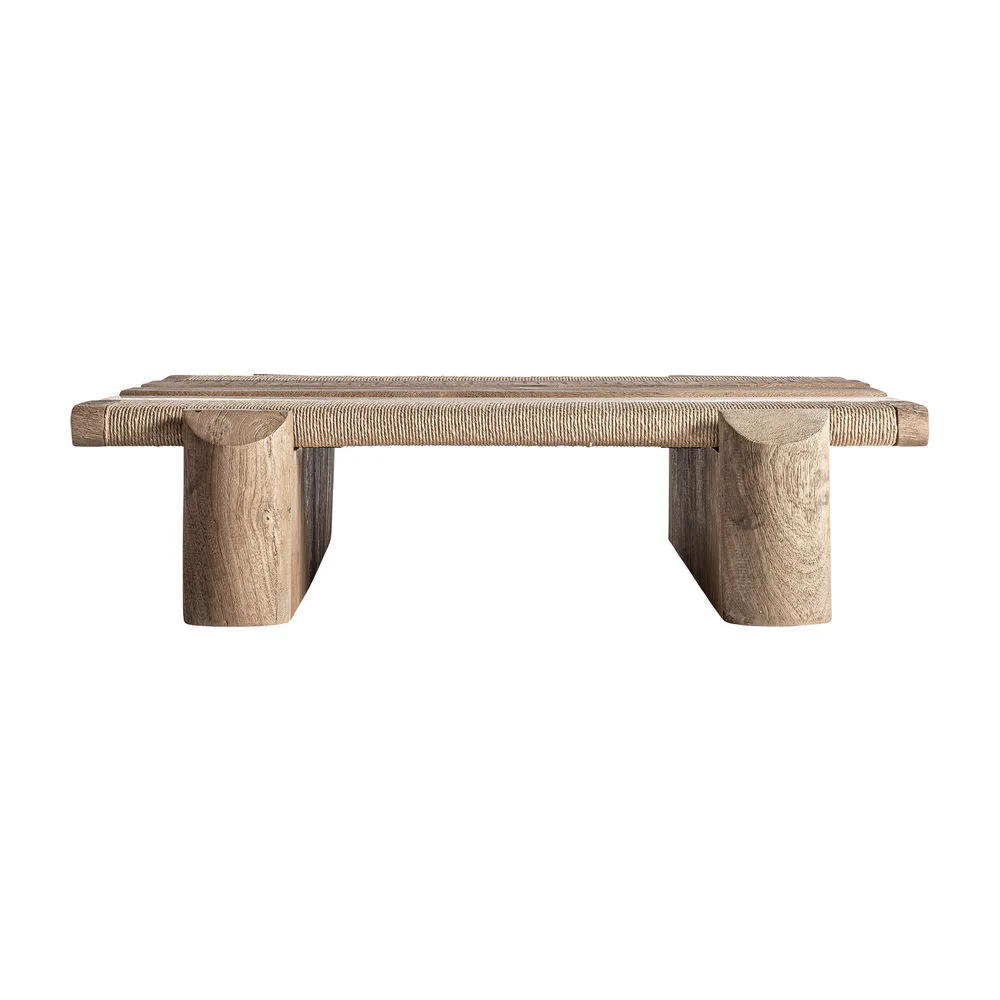 Mesa de centro 90 x80 cm de madera y mármol Jacquard - Imagen 2