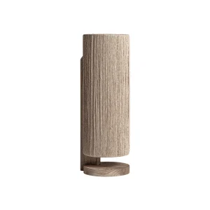 Lámpara de mesa de madera y rafia Jacquard