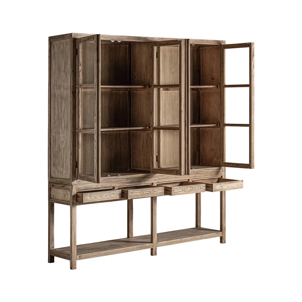 Vitrina de madera de olmo 200 cm Masein - Imagen 4