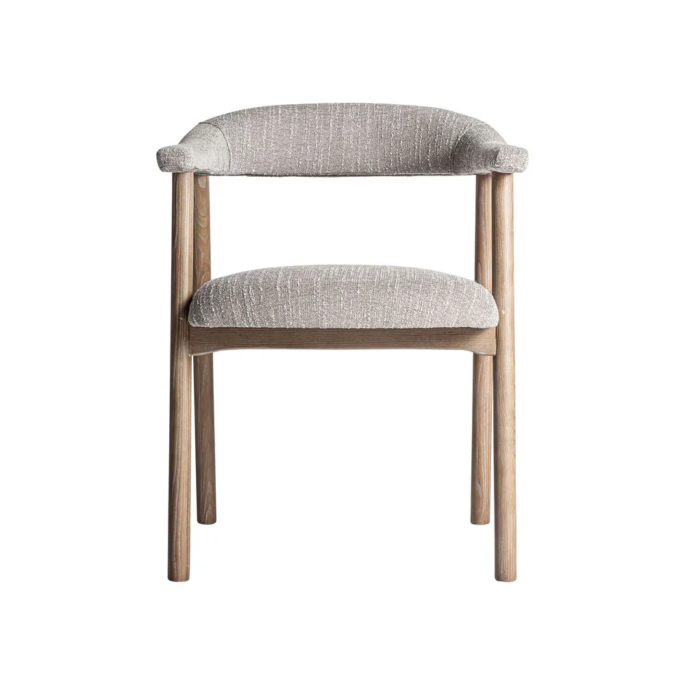 Silla de madera de fresno y tela gris Davrey - Imagen 4