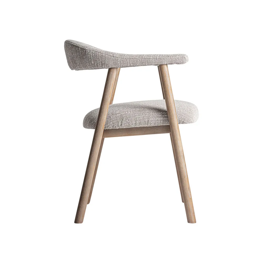 Silla de madera de fresno y tela gris Davrey - Imagen 5